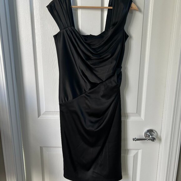 Tadashi Shoji Dress Ruched Sheath Cocktail Formal Elegant Classic Sleek Bodycon - Picture 8 of 13